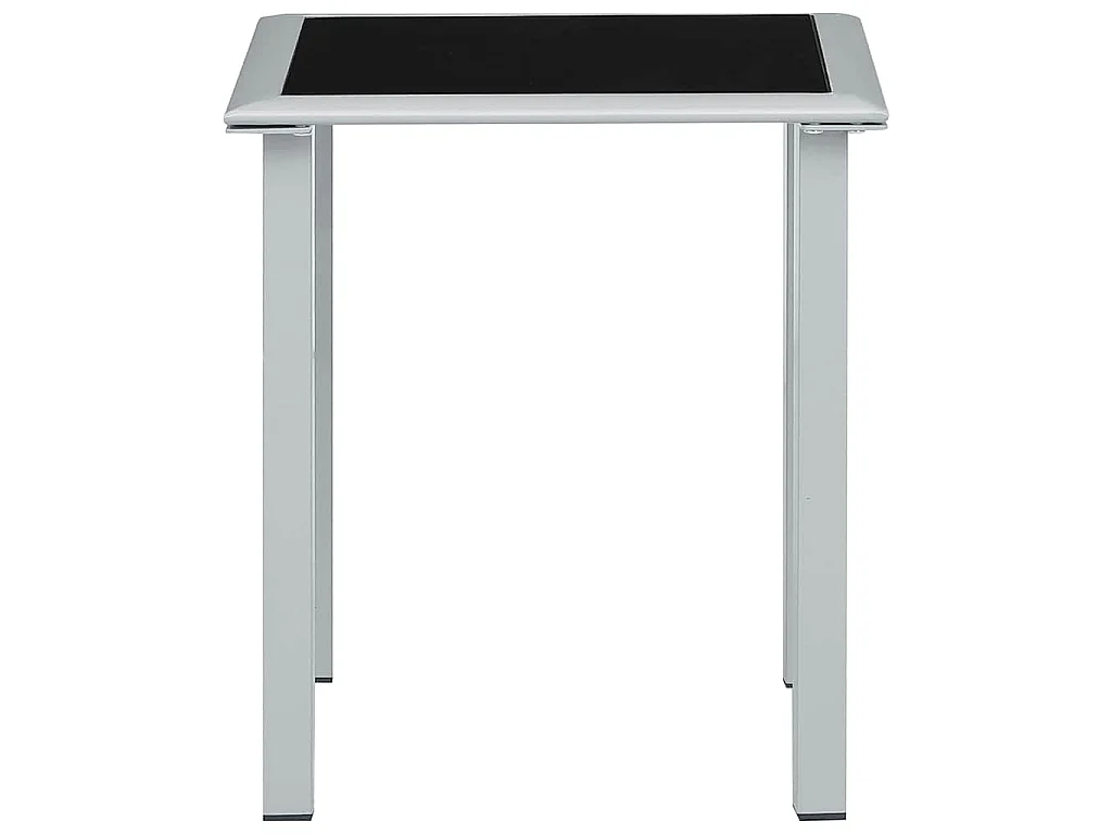 Table de jardin Noir et argenté 41x41x45 cm Acier et verre
