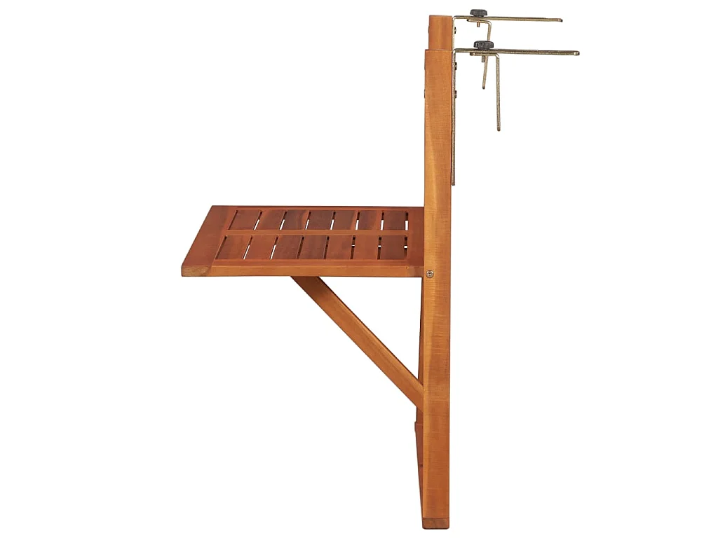 Tavolo da Balcone Sospeso 64,5x44x80 cm in Massello di Acacia