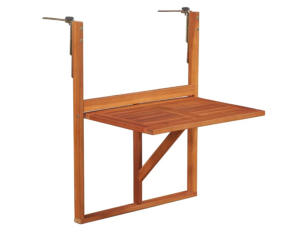 Table suspendue de balcon 64,5x44x80 cm Bois d'acacia massif