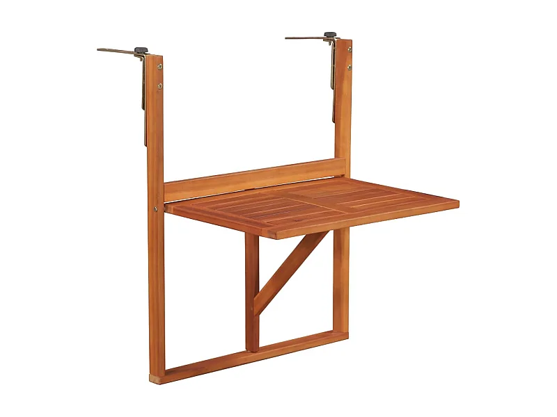Balkontafel hangend 64,5x44x80 cm massief acaciahout
