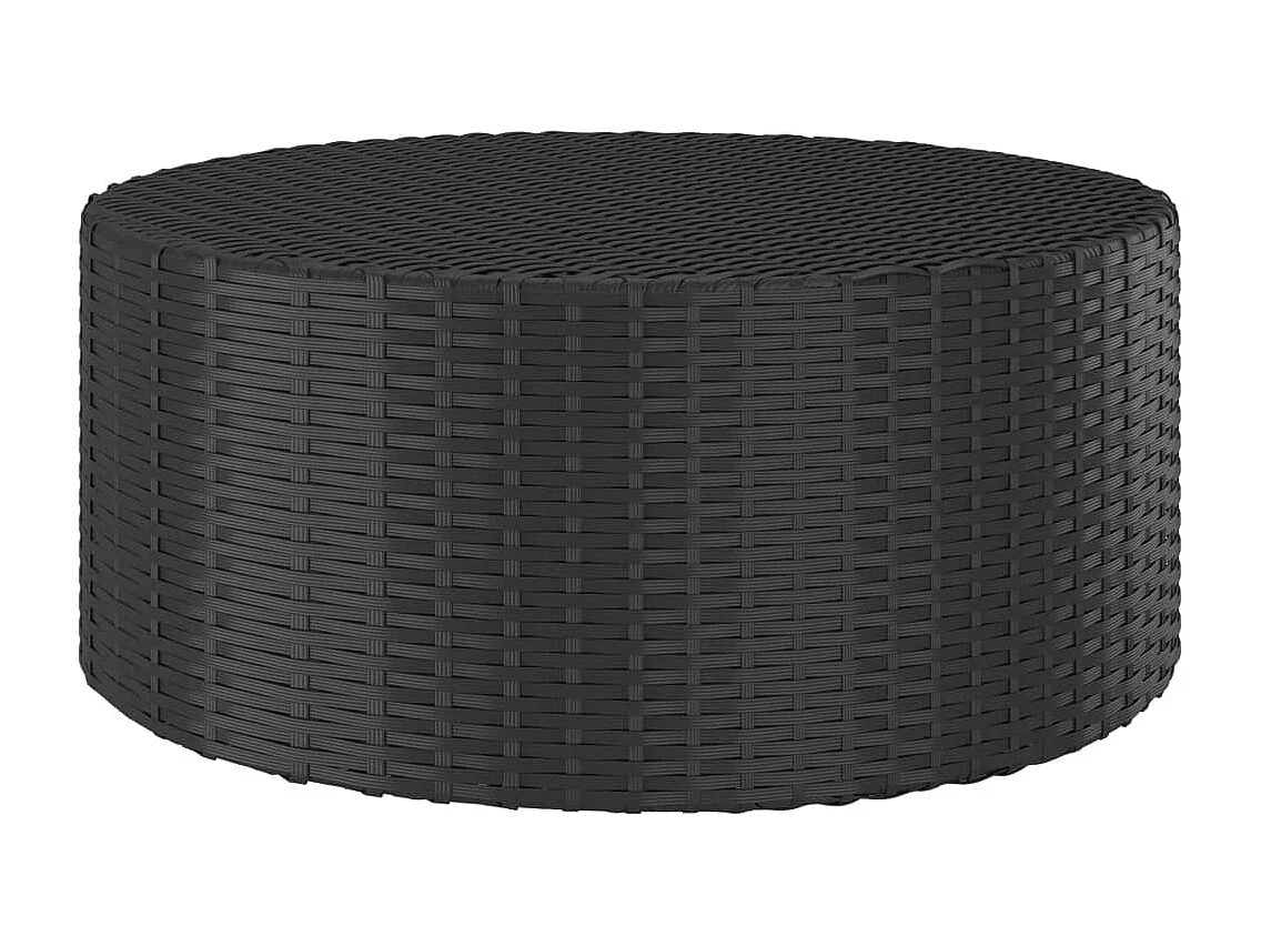 Teetisch Schwarz 68x68x30 cm Poly Rattan
