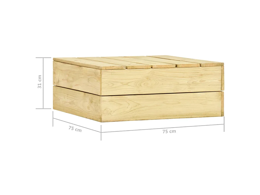 Table de jardin 75x75x31 cm Bois de pin imprégné