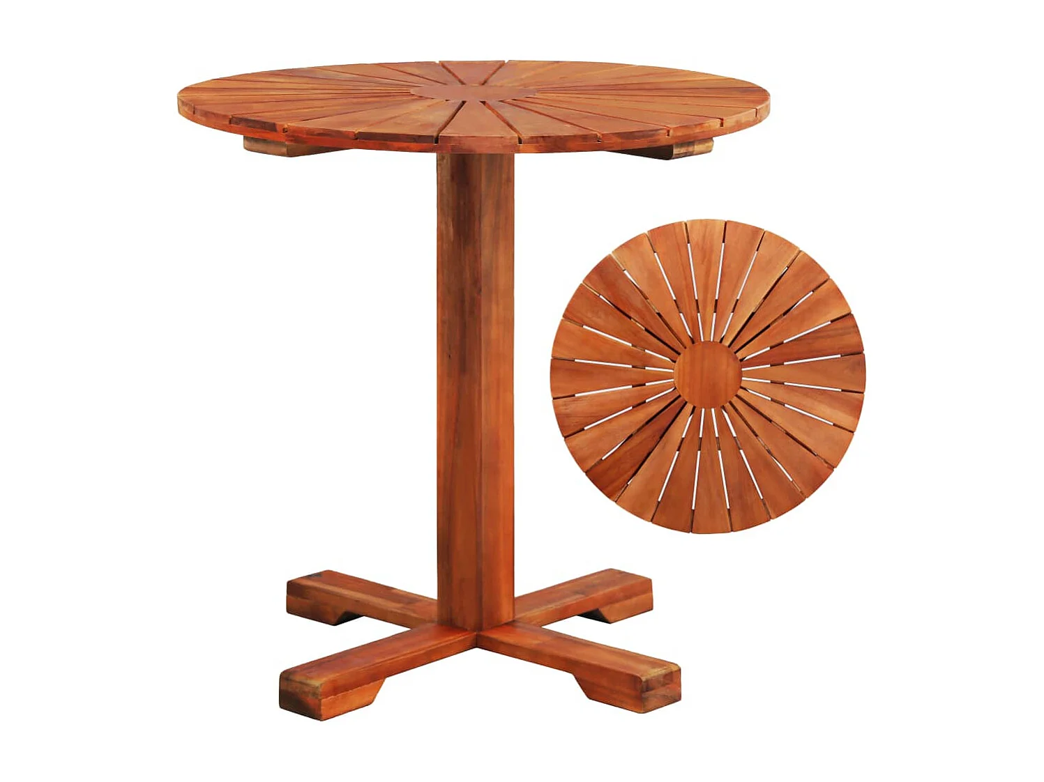 Tavolo da Bistrot 70x70 cm in Legno Massello di Acacia