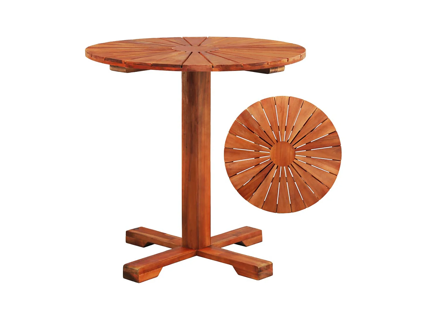 Table de bistro 70x70 cm Bois d'acacia massif
