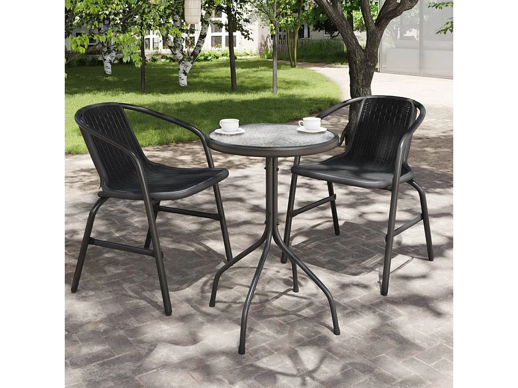 Table de jardin Ø50x71 cm Acier Anthracite
