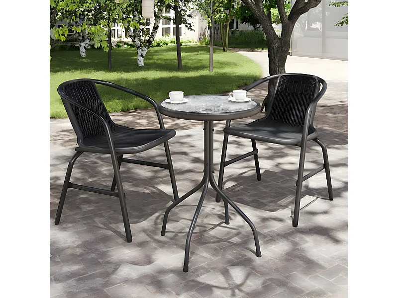 Gartentisch Ø50x71 cm Stahl Anthrazit