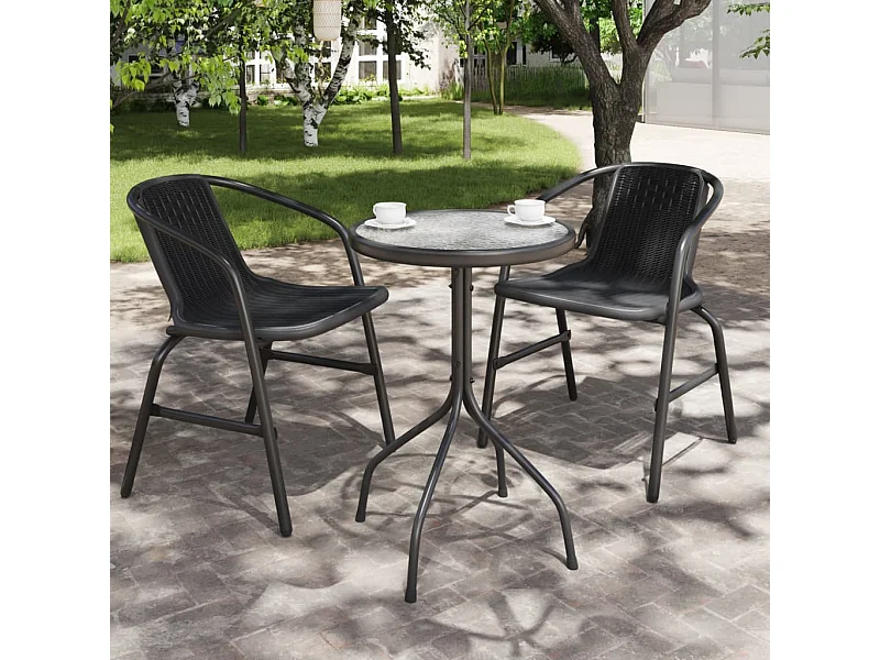 Gartentisch Ø50x71 cm Stahl Anthrazit