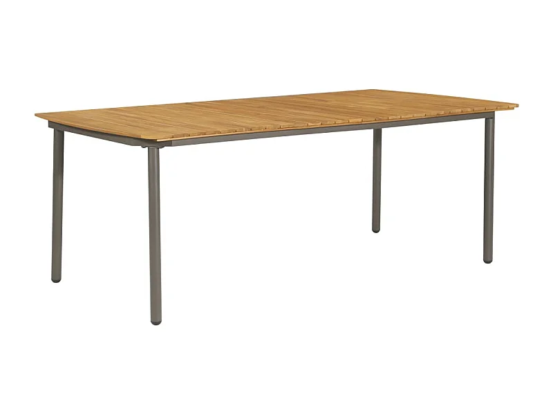 Table de jardin 200x100x72 cm Bois d'acacia solide et acier