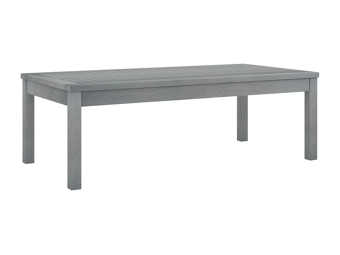Tavolino da Caffè 100x50x33 cm Grigio Legno Massello di Acacia