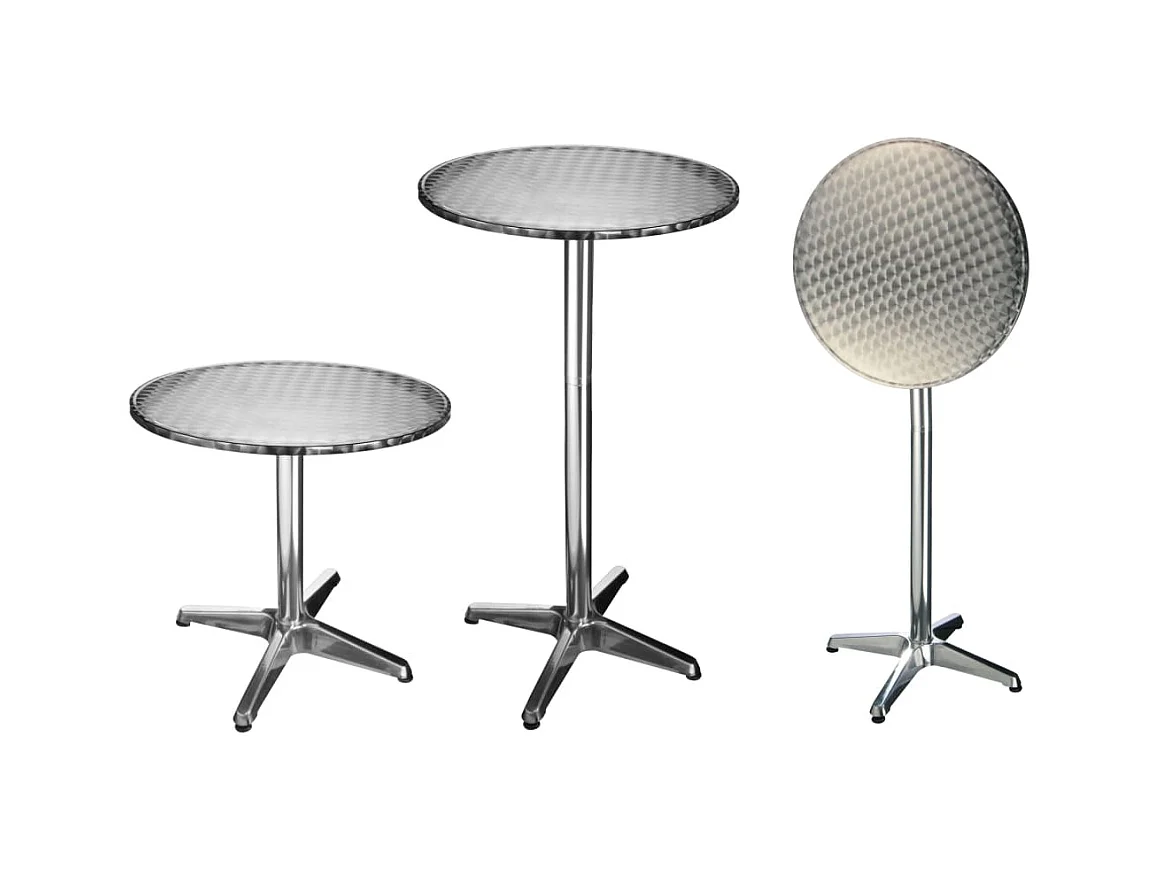 Table de bistro-bar pliable Aluminium Rond 60 x 60 x (58-115) cm