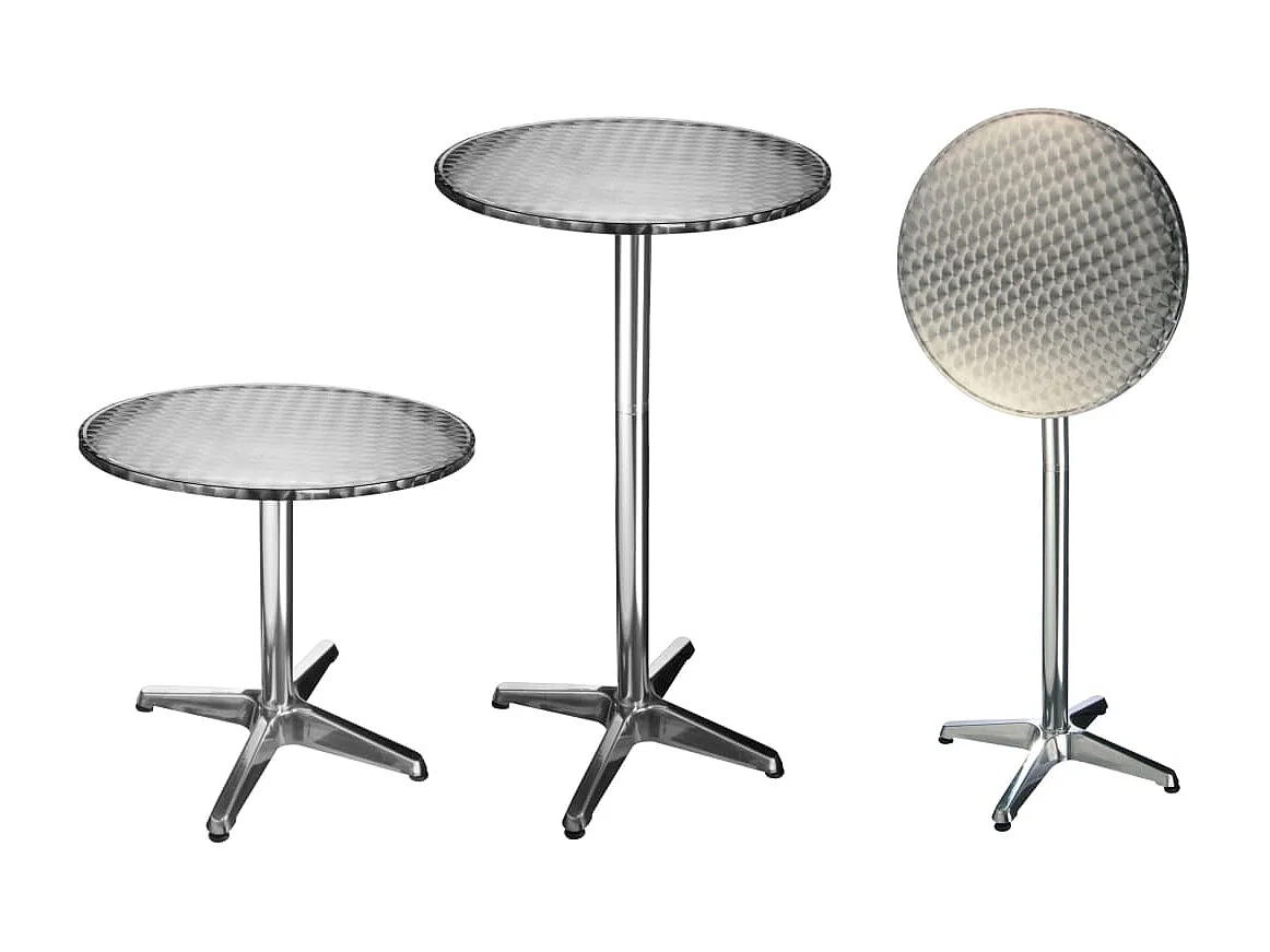 Table de bistro-bar pliable Aluminium Rond 60 x 60 x (58-115) cm