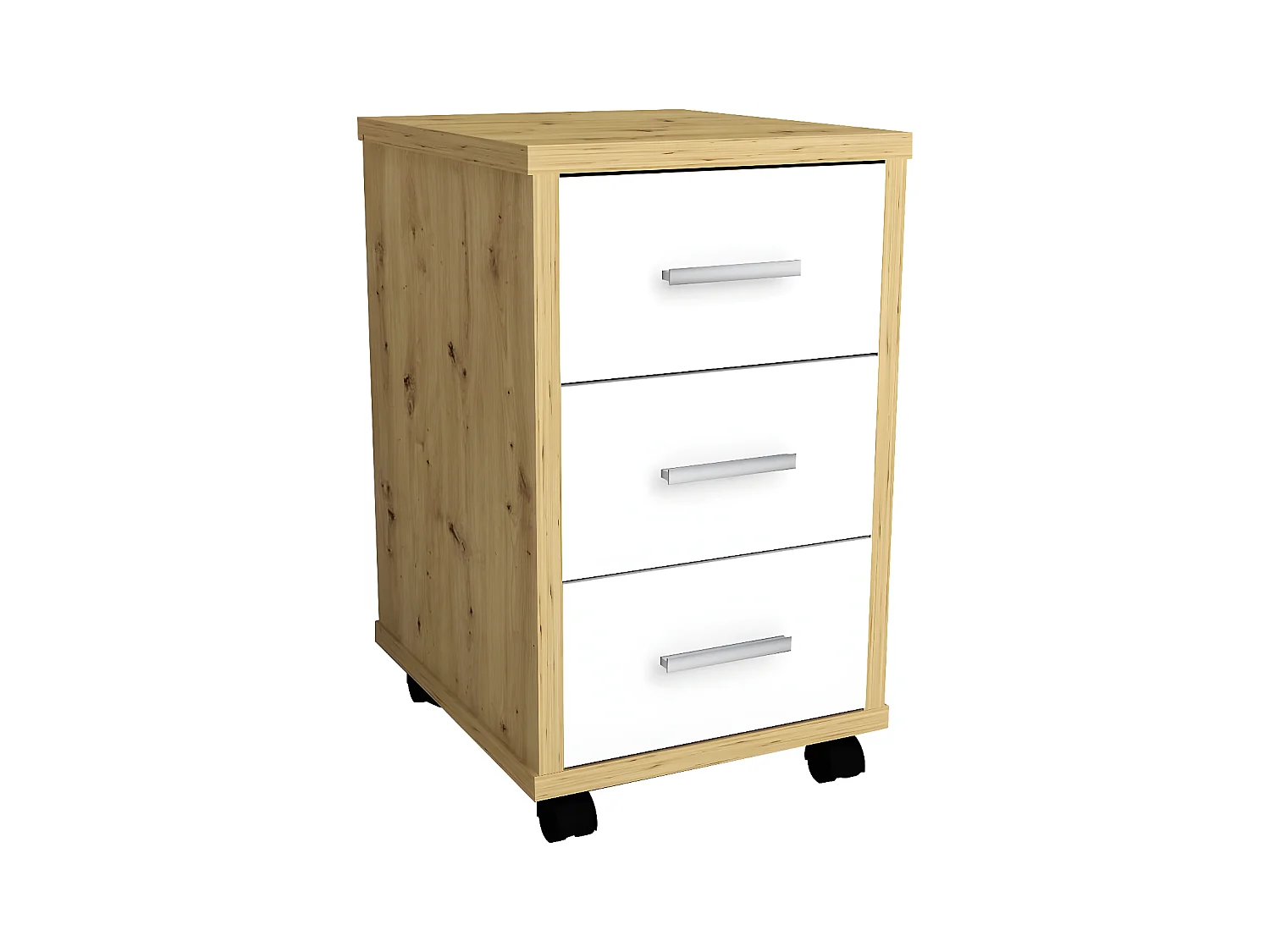 Caisson de Bureau 3 Tiroirs "Dylda" 58cm Chêne