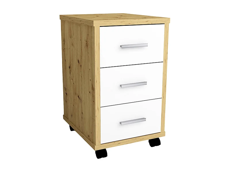 Caisson de Bureau 3 Tiroirs "Dylda" 58cm Chêne