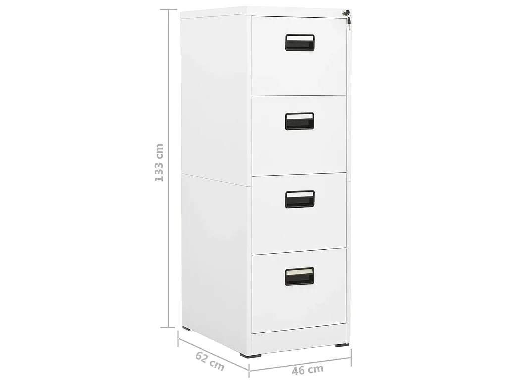 Armadio Classificatore Bianco 46x62x133 cm in Acciaio