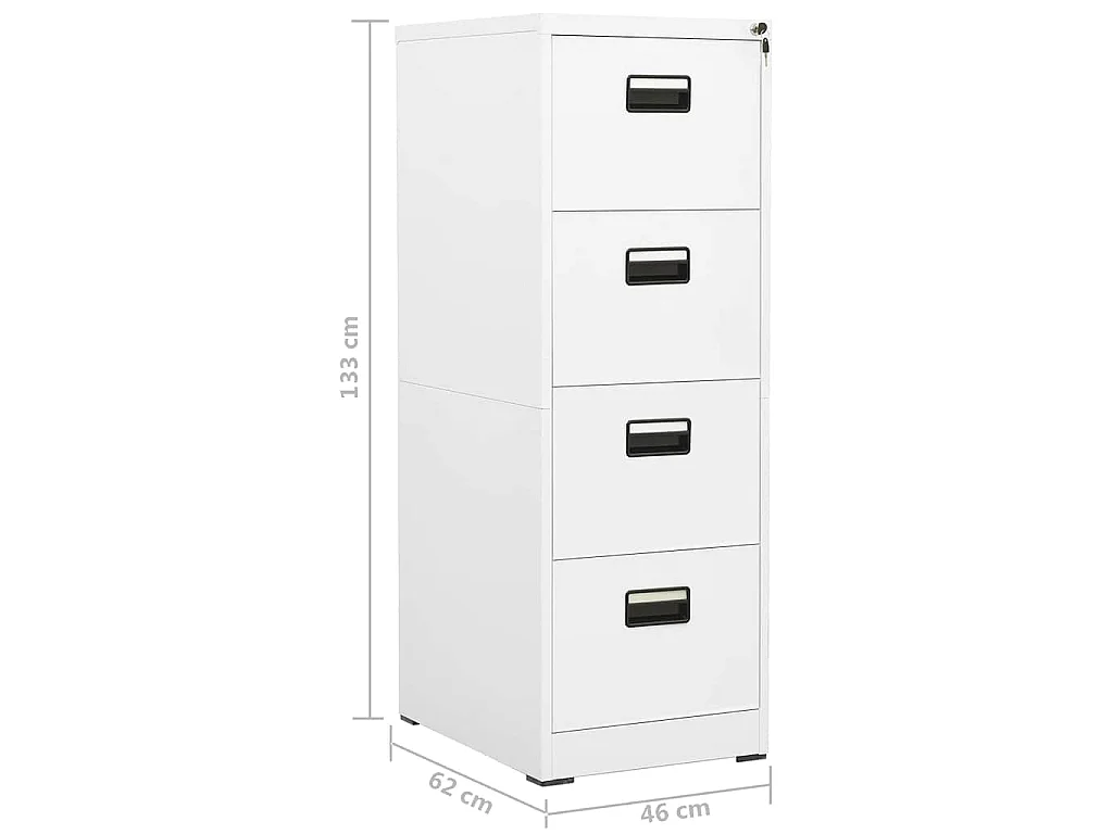 Classeur Blanc 46x62x133 cm Acier