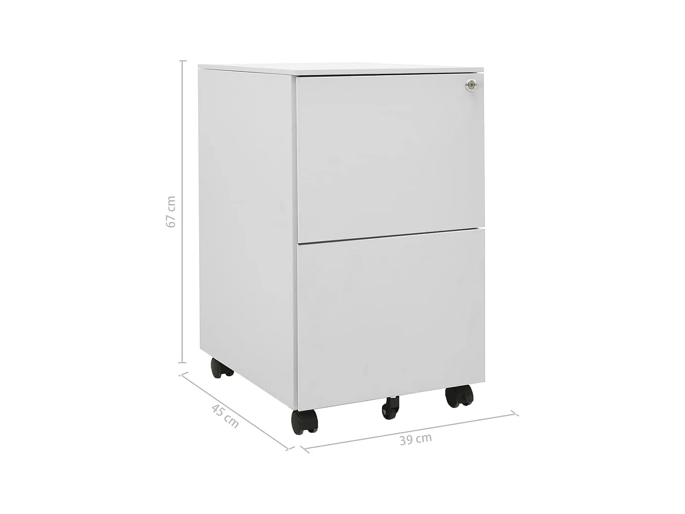 Classeur mobile Gris clair 39x45x67 cm Acier