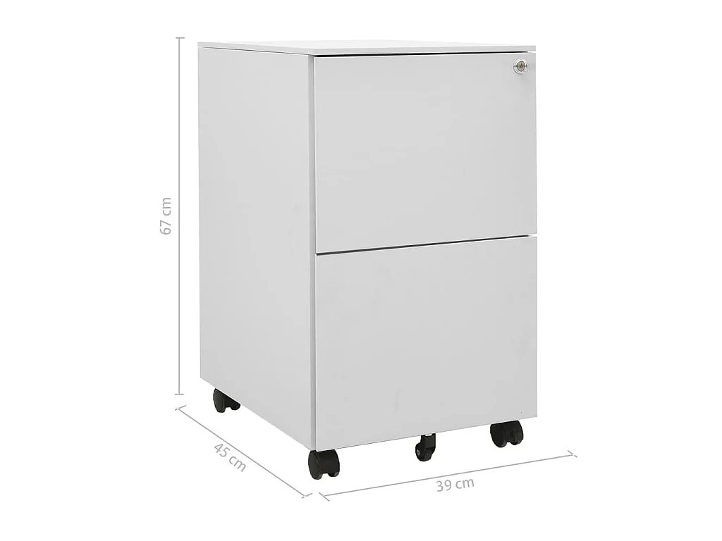 Ladeblok verrijdbaar 39x45x67 cm staal lichtgrijs