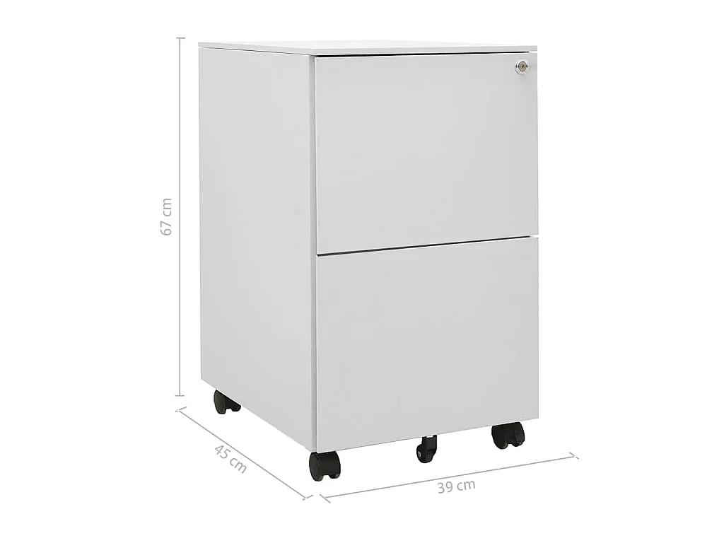 Classeur mobile Gris clair 39x45x67 cm Acier