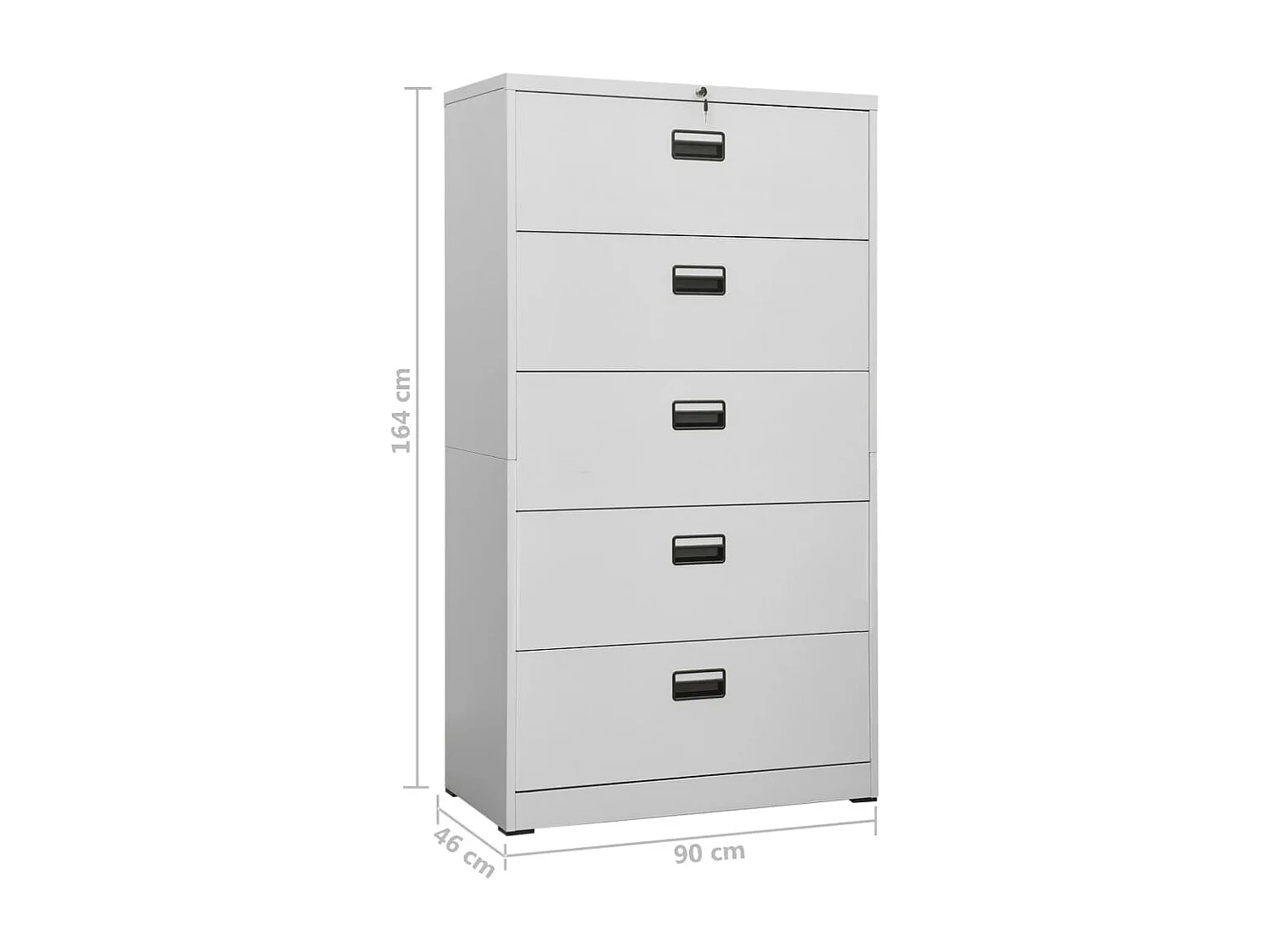 Archiefkast 90x46x164 cm staal lichtgrijs