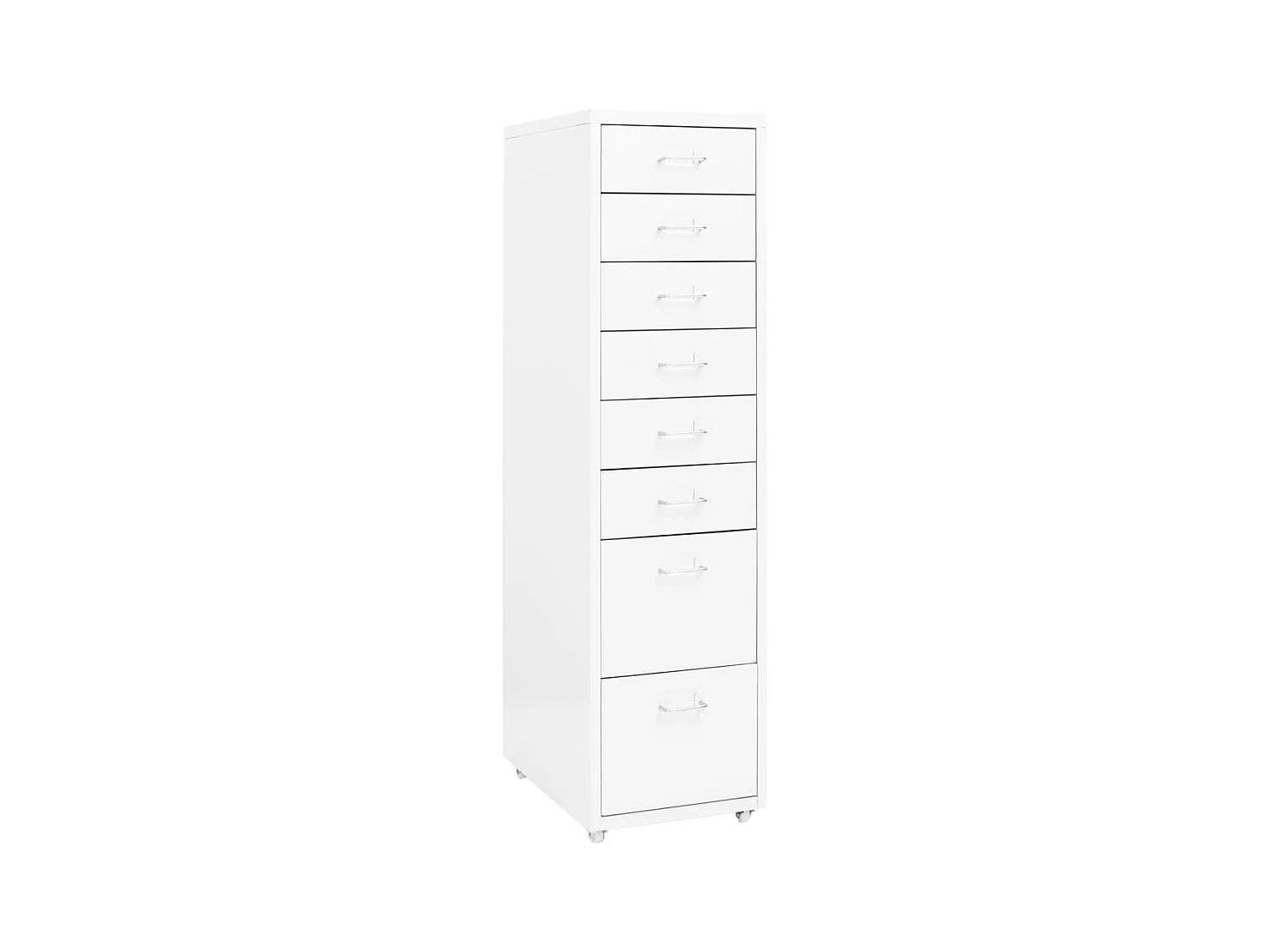 Classeur mobile Blanc 28x41x109 cm Métal