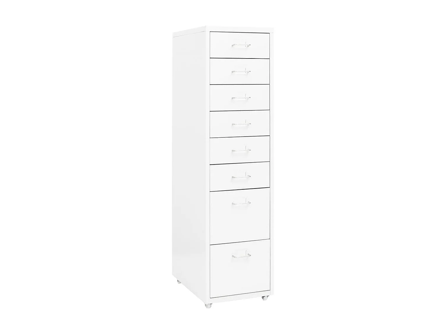 Classeur mobile Blanc 28x41x109 cm Métal