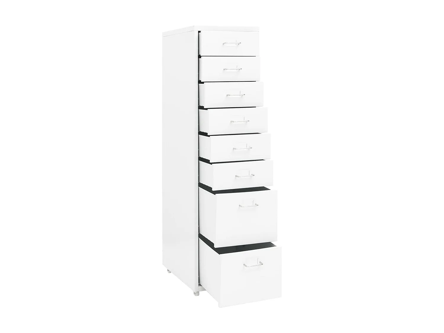 Classeur mobile Blanc 28x41x109 cm Métal