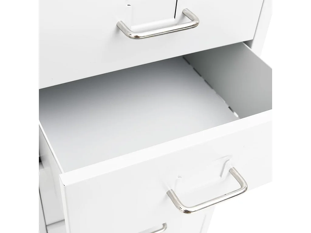 Classeur mobile Blanc 28x41x109 cm Métal