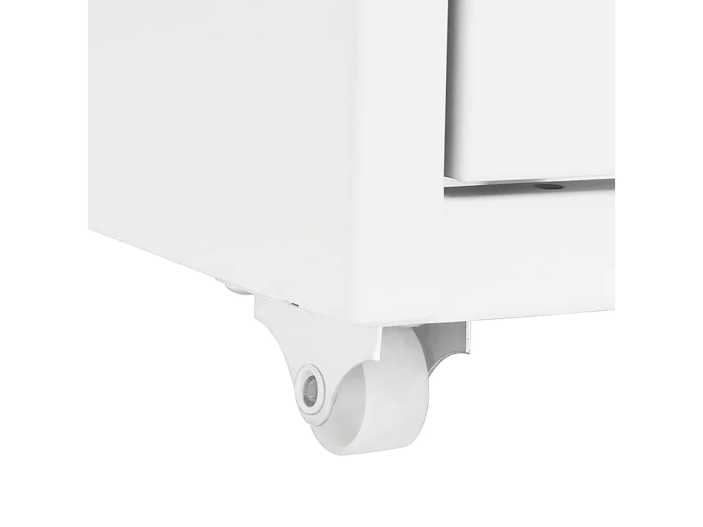 Classeur mobile Blanc 28x41x109 cm Métal