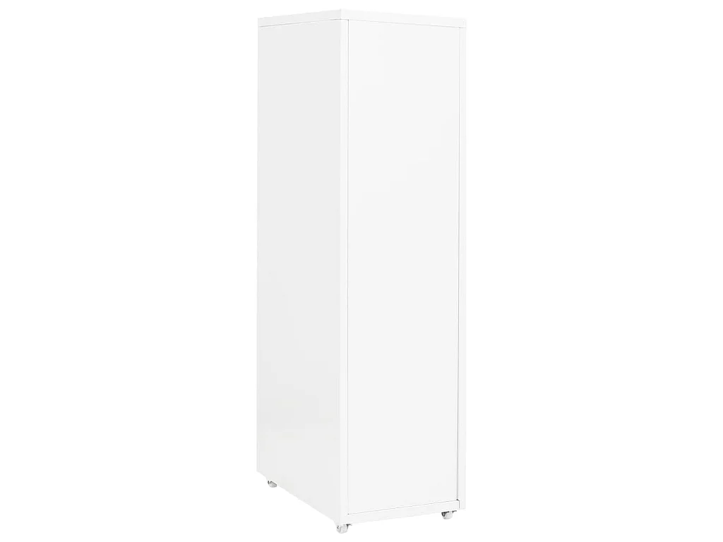 Aktenschrank mit Rollen Weiß 28x41x109 cm Metall