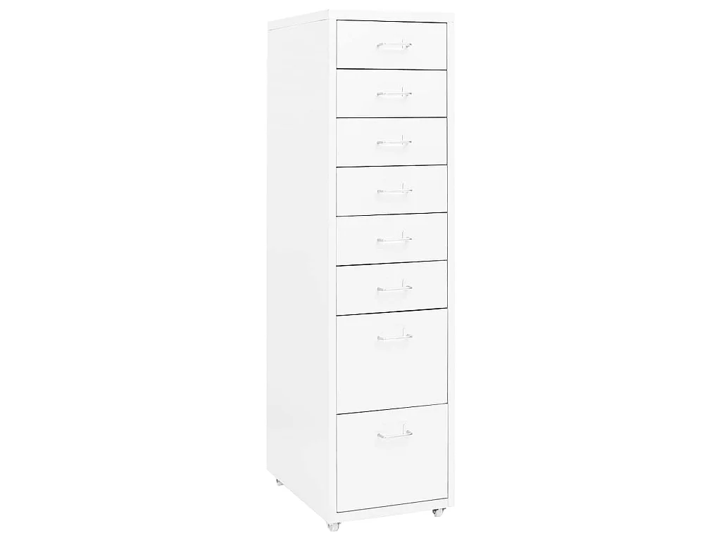 Classeur mobile Blanc 28x41x109 cm Métal