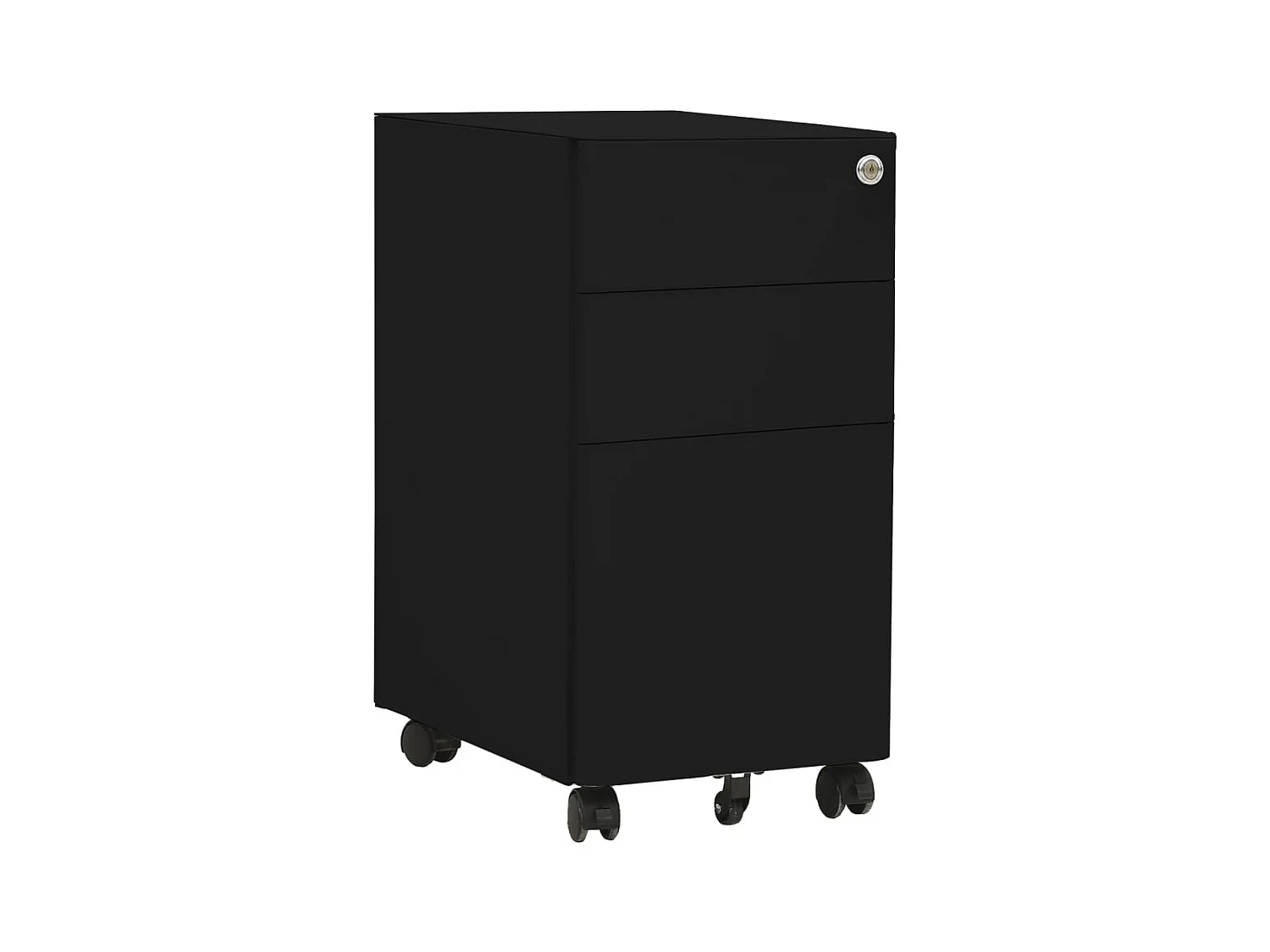 Schedario Mobile Nero 30x45x59 cm in Acciaio