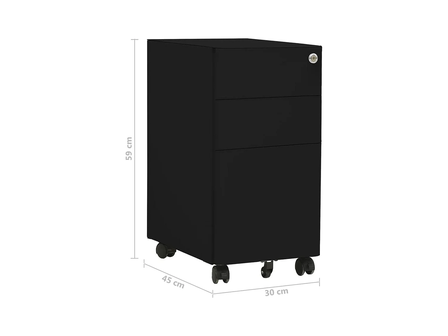 Ladeblok verrijdbaar 30x45x59 cm staal zwart