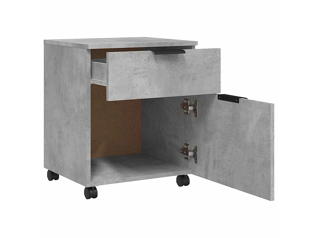 Dossierkast verrijdbaar 45x38x54 cm bewerkt hout betongrijs