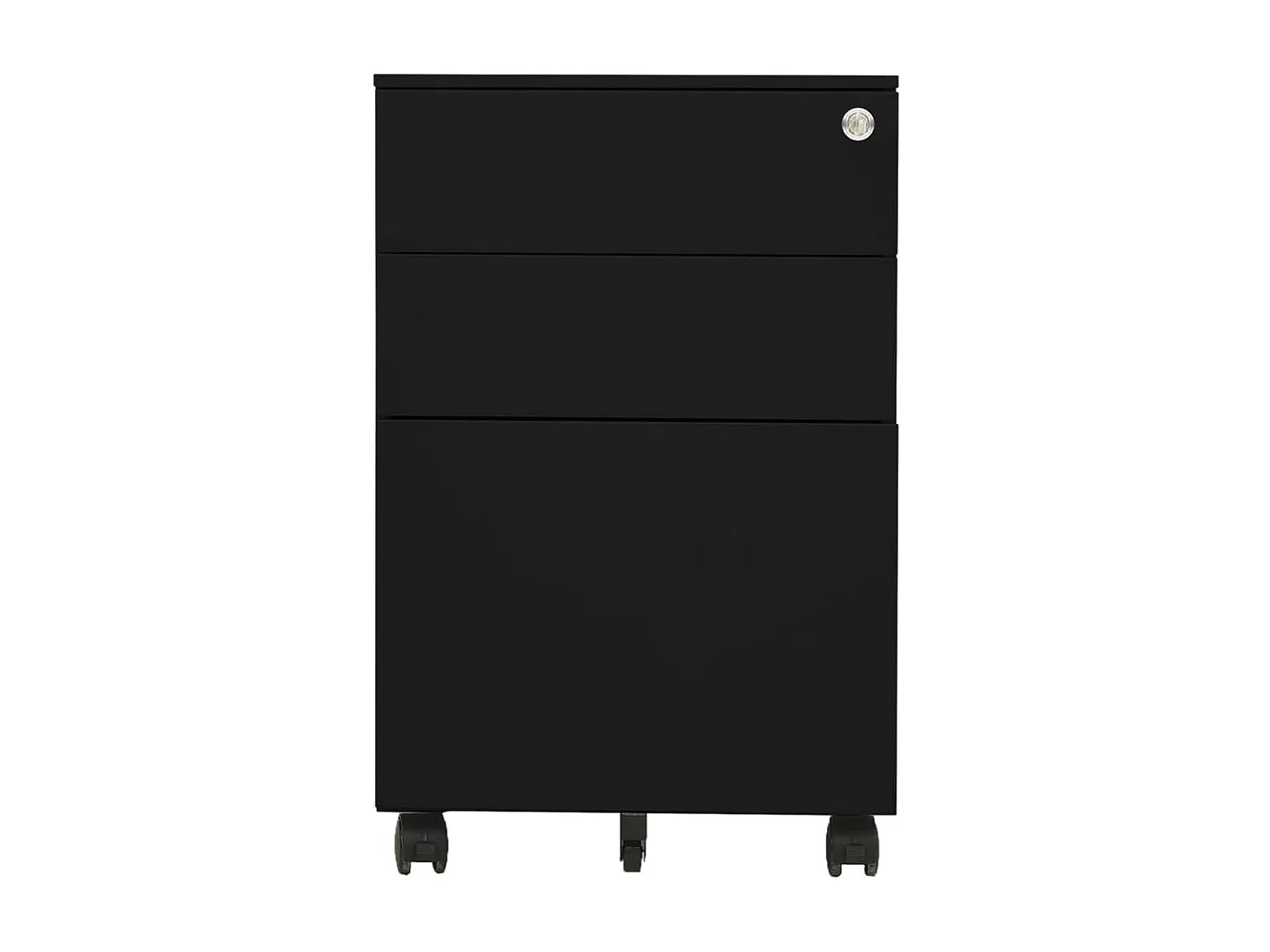 Aktenschrank mit Rollen Schwarz 39x45x60 cm Stahl