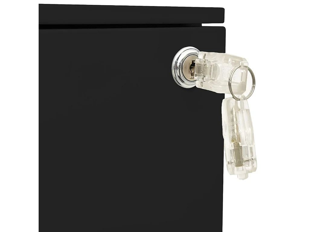 Aktenschrank mit Rollen Schwarz 39x45x60 cm Stahl