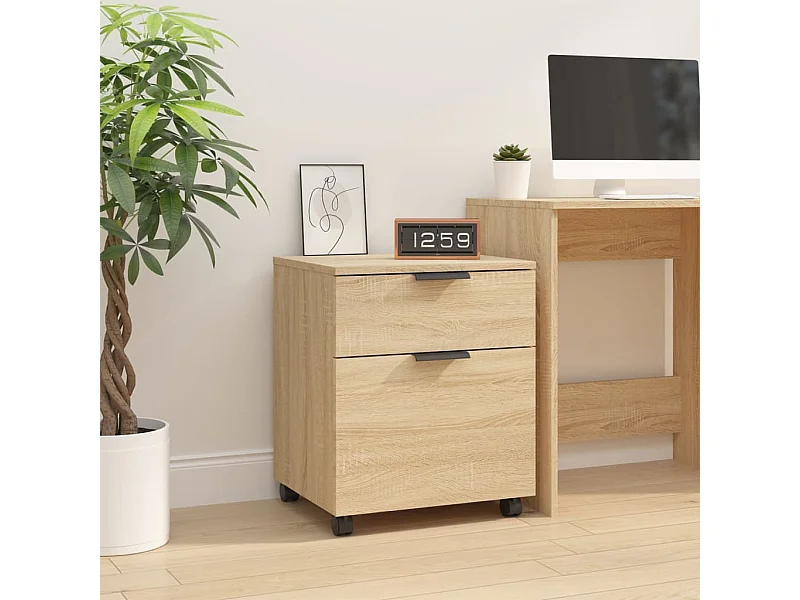 Mobiler Aktenschrank mit Rollen Sonoma-Eiche 45x38x54 cm
