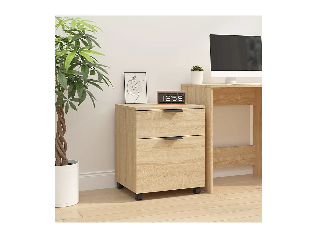 Classeur mobile avec roues Chêne sonoma 45x38x54 cm