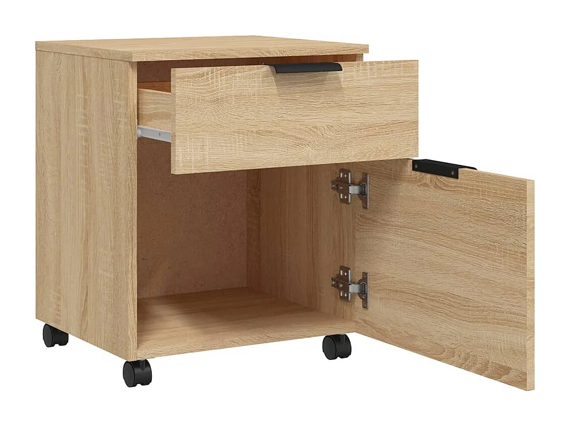 Classeur mobile avec roues Chêne sonoma 45x38x54 cm
