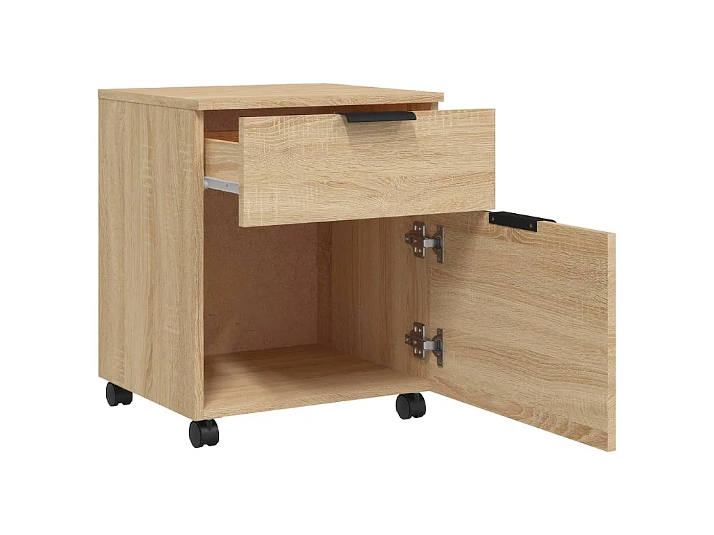 Classeur mobile avec roues Chêne sonoma 45x38x54 cm