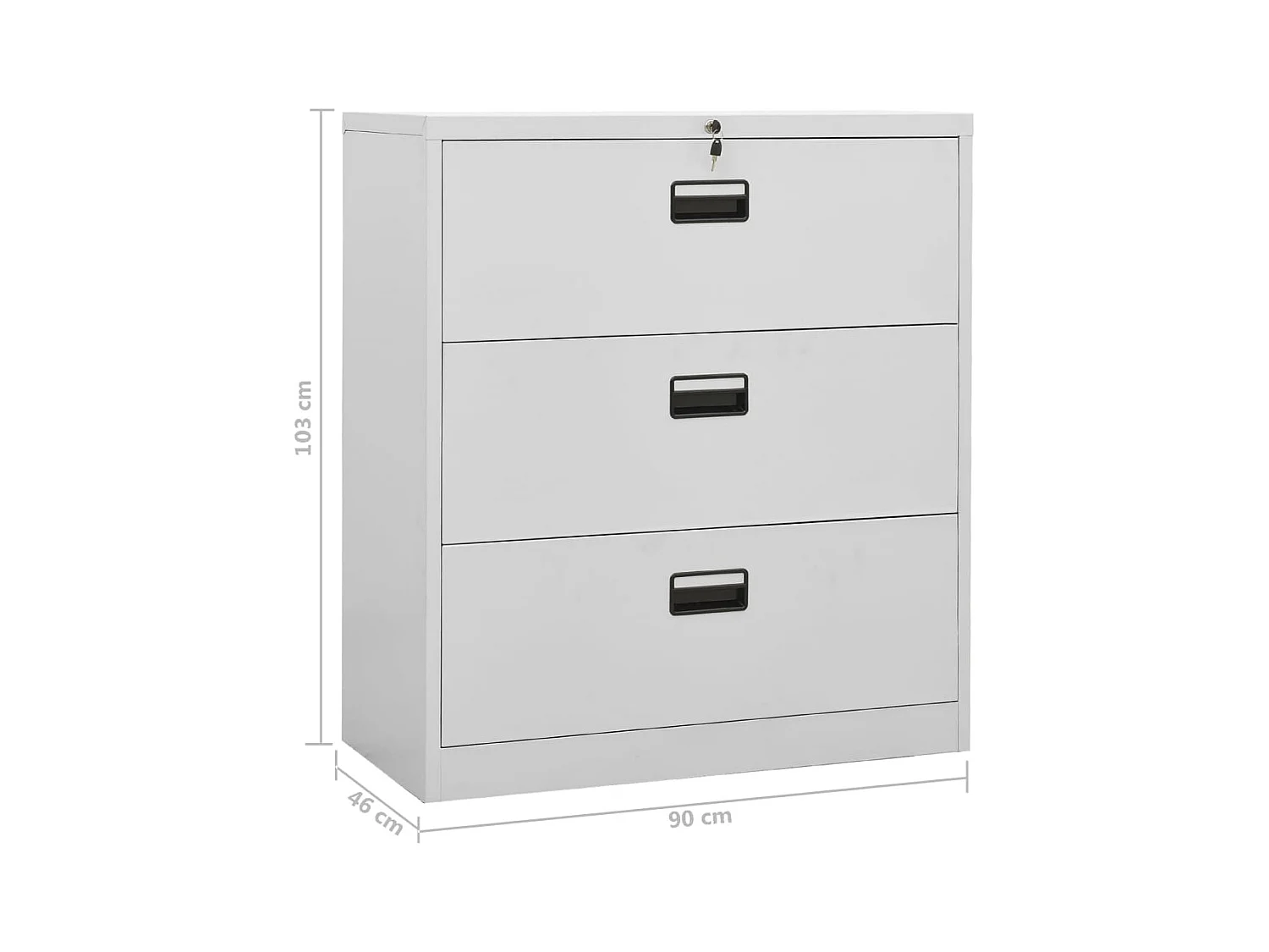 Arquivador 90x46x103 cm aço cinzento-claro