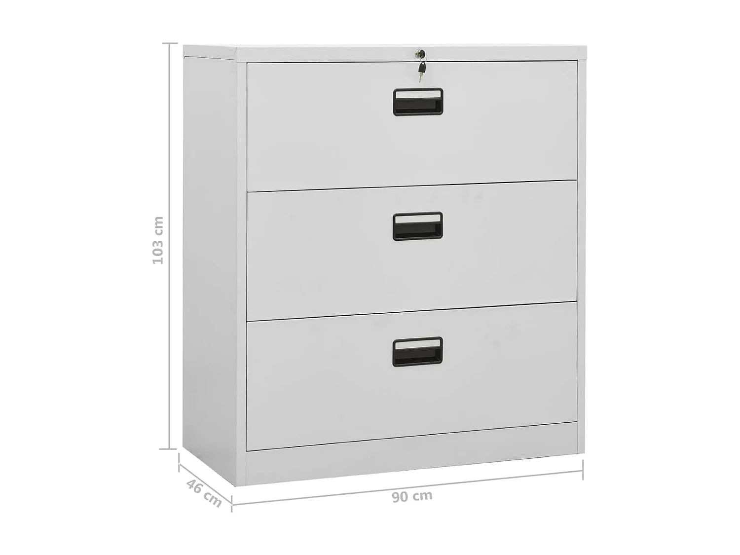 Aktenschrank Hellgrau 90x46x103 cm Stahl