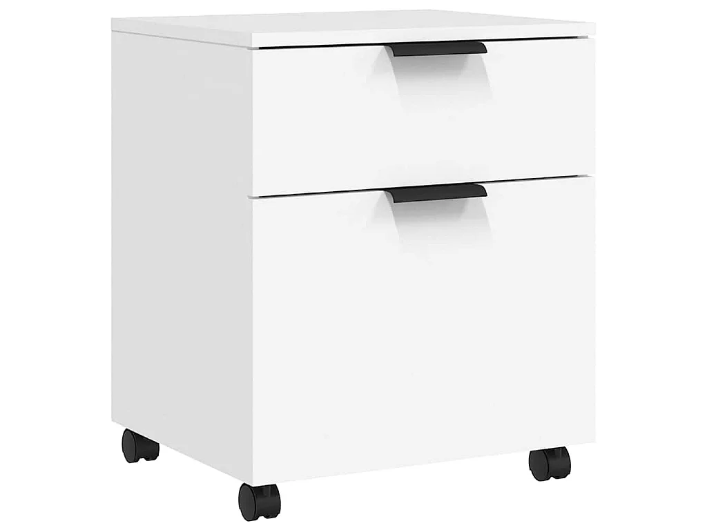 Classeur mobile avec roues Blanc 45x38x54 cm Bois d'ingénierie