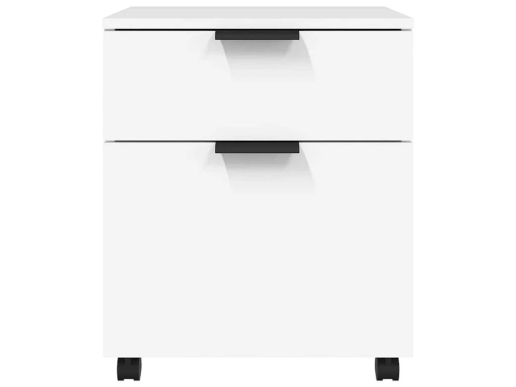 Schedario con Ruote Bianco 45x38x54 cm Legno Multistrato