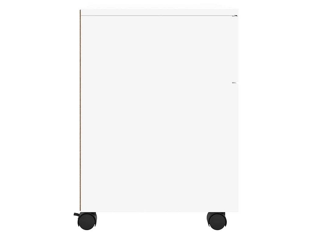 Schedario con Ruote Bianco 45x38x54 cm Legno Multistrato