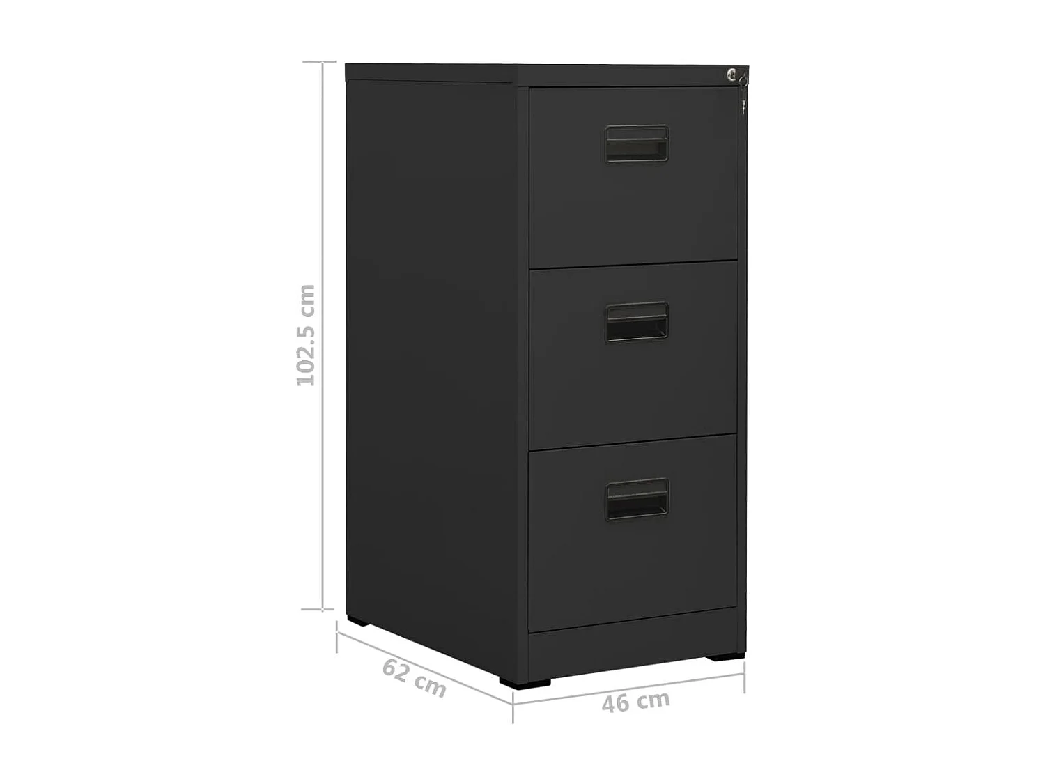 Archiefkast 46x62x102,5 cm staal antracietkleurig