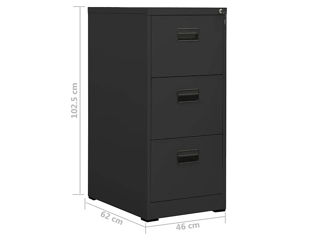 Archiefkast 46x62x102,5 cm staal antracietkleurig