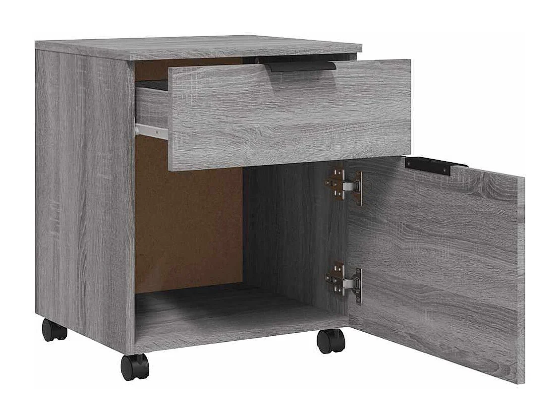Classeur mobile avec roues Sonoma gris 45x38x54 cm Bois
