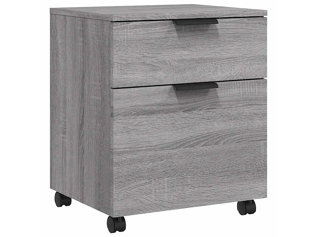Dossierkast verrijdbaar 45x38x54 cm bewerkt hout grijs sonoma