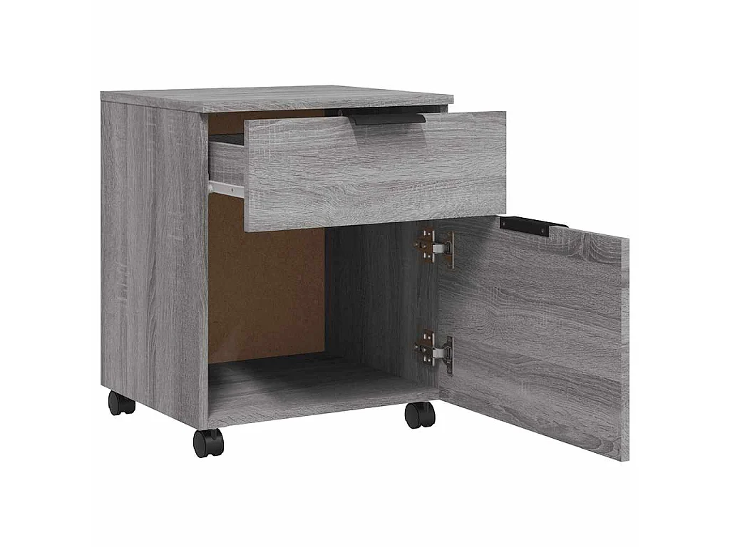 Dossierkast verrijdbaar 45x38x54 cm bewerkt hout grijs sonoma