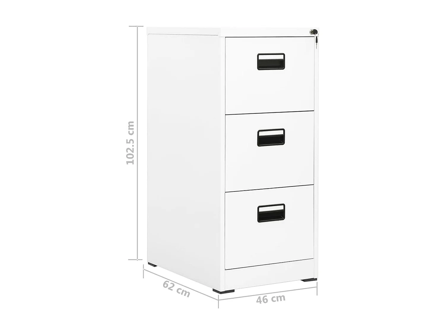 Classeur Blanc 46x62x102,5 cm Acier